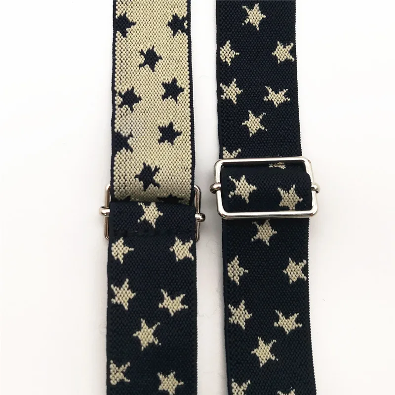 2.5cm Wide Fashionable Women's Suspenders Casual Star Pattern Suspenders Women's Pants Y Back 4 Hook Adjustable Elastic Suspende