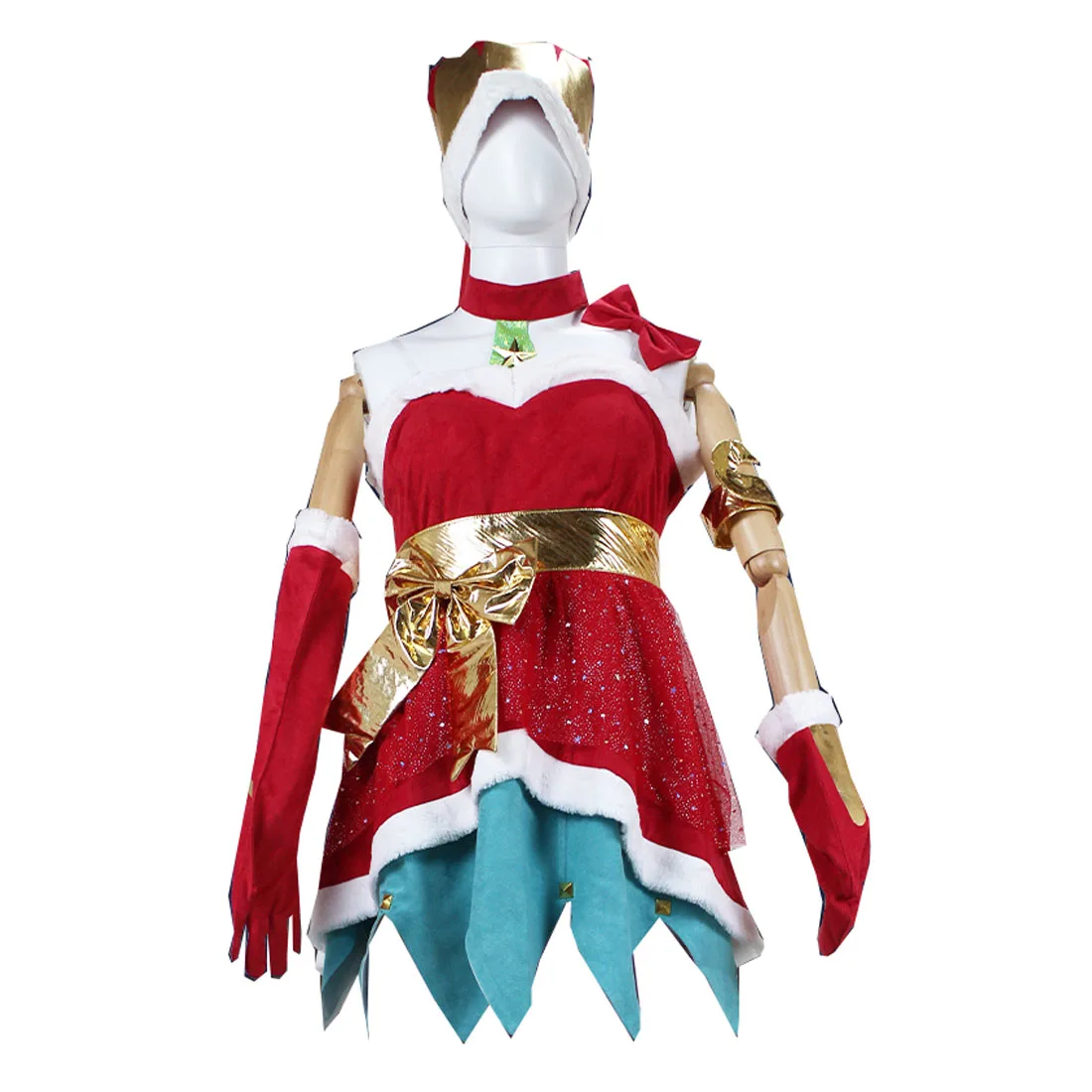 

2021 LOL Jinx the Loose Cannon Ice Snow Festival Christmas XMAS Boob Tube Uniform Outfit Games Cosplay Costumes