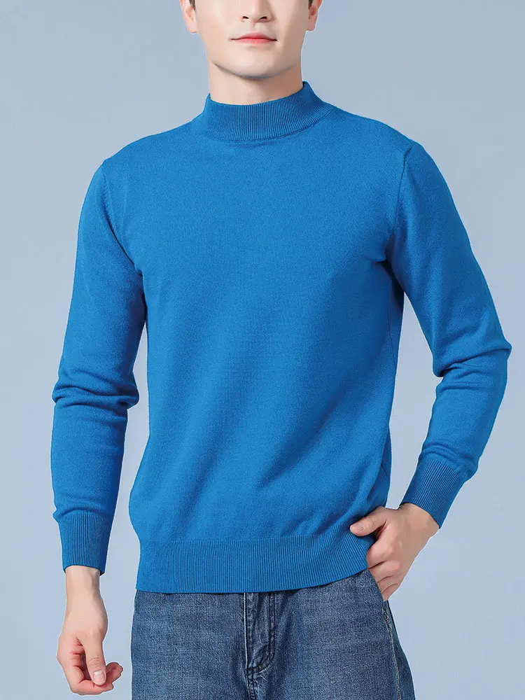 Men Cashmere Sweater Autumn Winter Soft Warm Jersey Jumper  Pull Homme Hiver Pullover Half turtleneck Knitted Sweaters