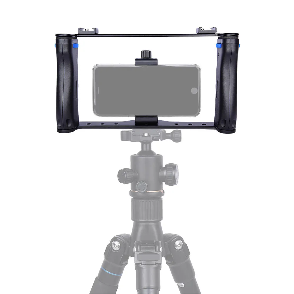 Yelangu สมาร์ทโฟนวิดีโอ Rig Filmmaking Vlogging Rig Cage Stabilizer สำหรับโทรศัพท์มือถือ Samsung Huawei iPhone Xs Max XR X 8 7 Plus
