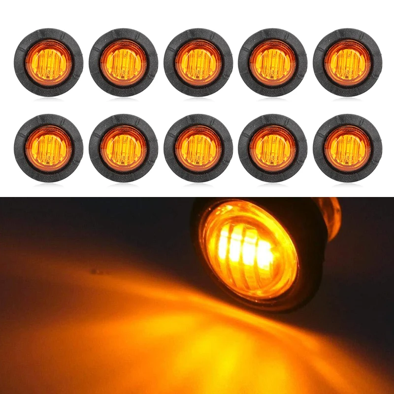 10PCS LED 12V Auto Car Bus Truck Wagons Side Marker Indicator Trailer Light Rear Side Lamp Truck Accessories