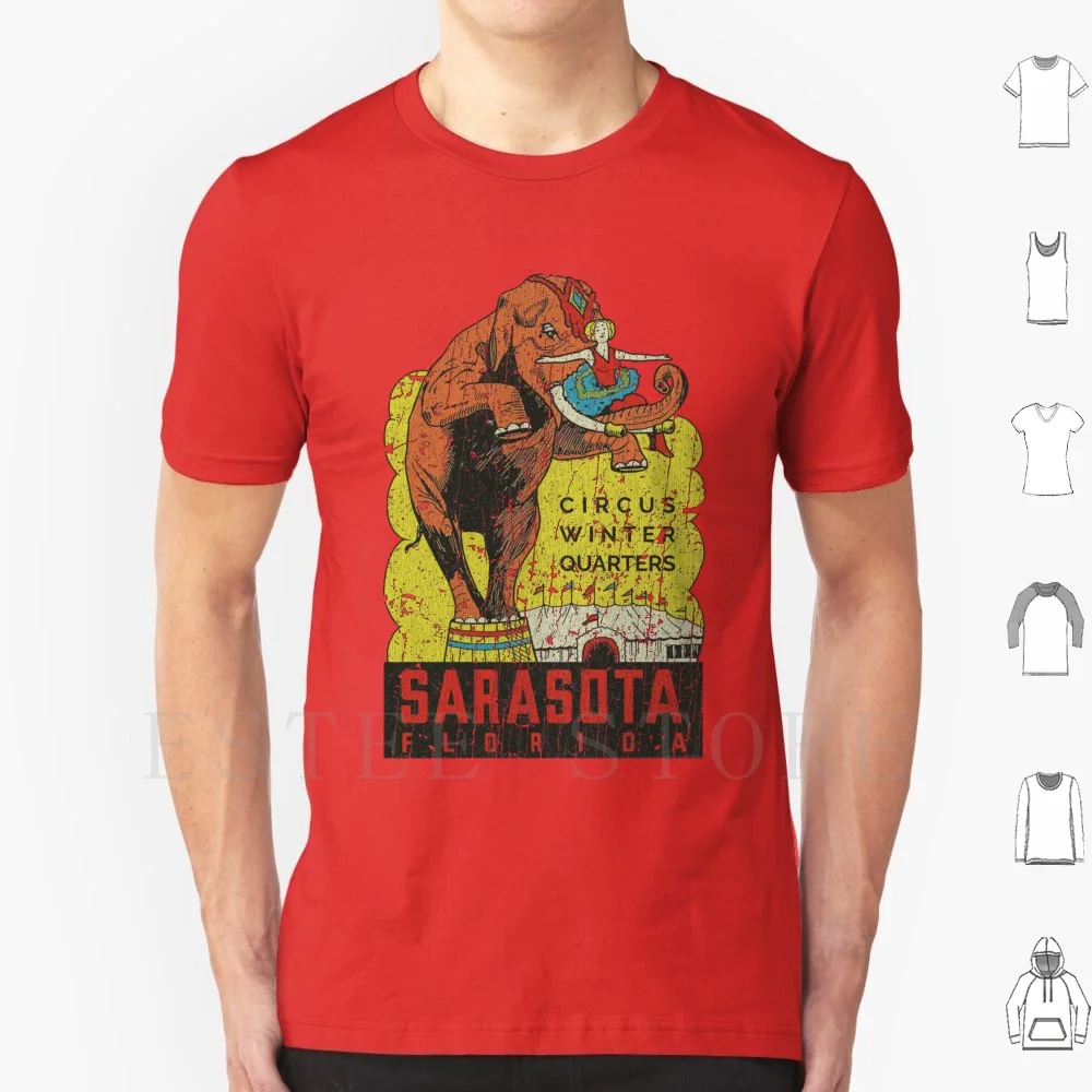 Sarasota Circus Winter Quarters 1927 T Shirt Men Cotton 6xl Circus Elephant Florida Sarasota 1927 Snowbird Circus Performer