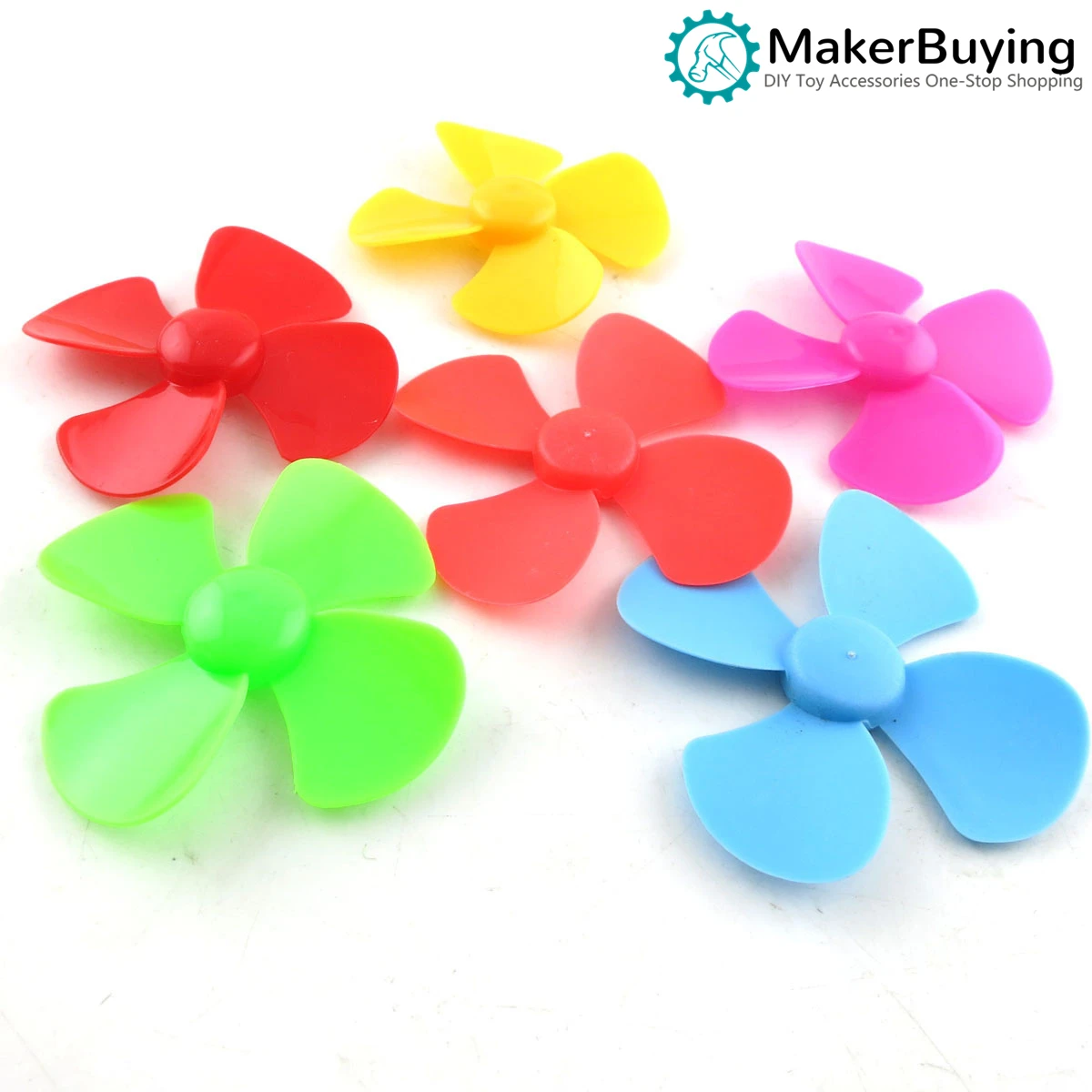 26 pieces of four-page fan blade blue/yellow colorful propeller diameter 60/80/100mm inner hole 1.95mm model parts