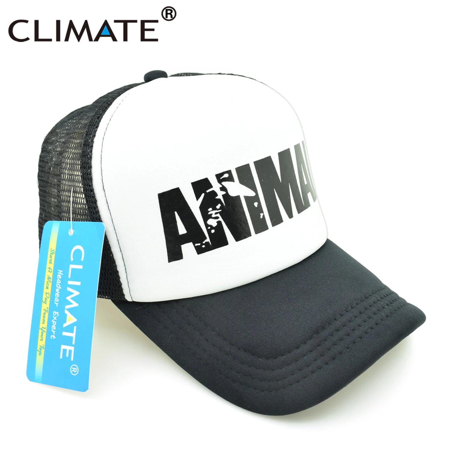 CLIMATE Fitness Fans Cap Cool GYM Trucker Cap Men Cap Fitness Fans Print Mesh Hat Body Building Muscle Sports Caps Hat for Men