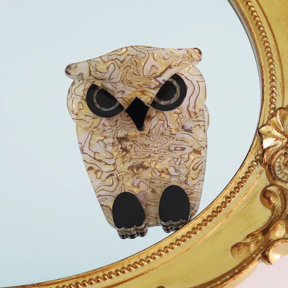 Fashion Delicate Owl Brooches Korean Trendy Arcylic Handmade Custom Brooch Badge Safety Pins Women Man Gifts Accessories