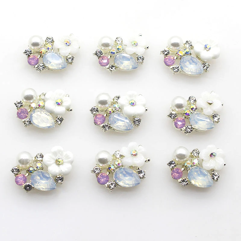 10Pcs Metal Alloy Button For DIY Handwork Decoration Fitting 13mm*18mm Two Color Sewing Clothing Holiday Party Gift Accessories