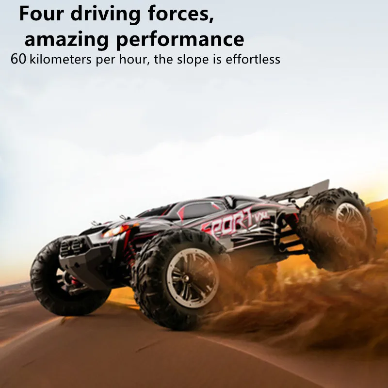 60KM/H Racing Off-Road All Terrain Four-Wheel Drive Remote Control Car 1:10 Big Feet Big Power Anti-skid RC Car Adult Kids Toy