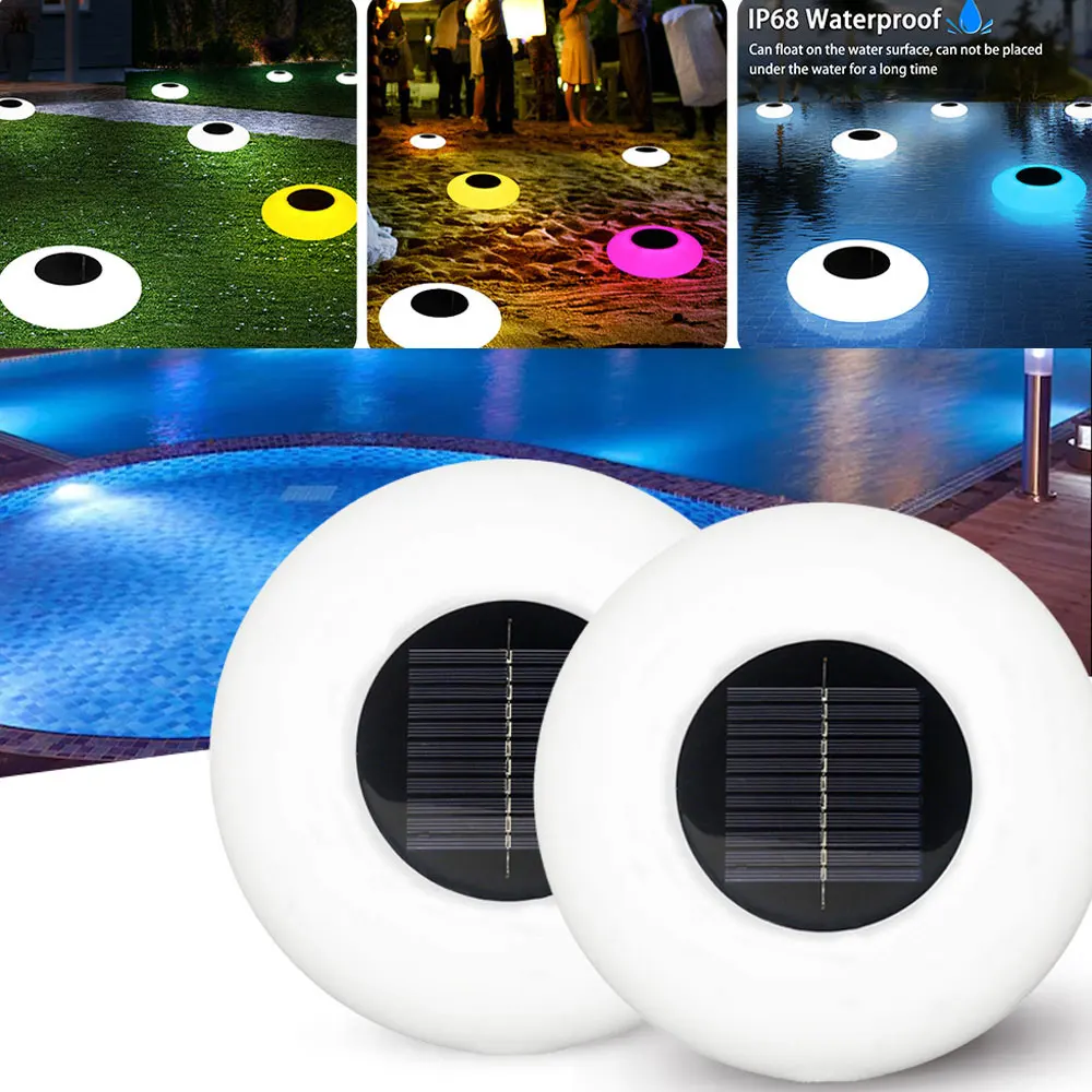 

Solar Swimming Pool Lamp Colorful LED Inflatable Floating Light Outdoor Waterproof Night Light Pool Decoration