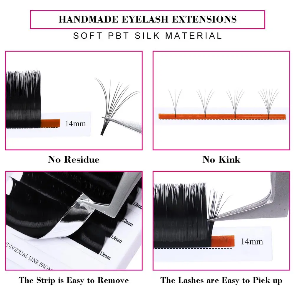 5 Case Easy Fanning Eyelash Extensions Faux Mink Flare Soft Eye Lashes Russian Volume Eyelash Extensions Cilia Silk Lashes