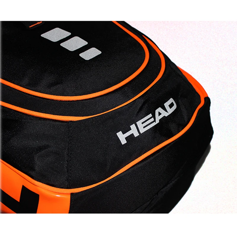 Orange Multi-function Head Tennis Racket Backpack PU Nylon HEAD Tenis Squash Backpack Large Capacity 2-3 Tennis Rackets Racquets