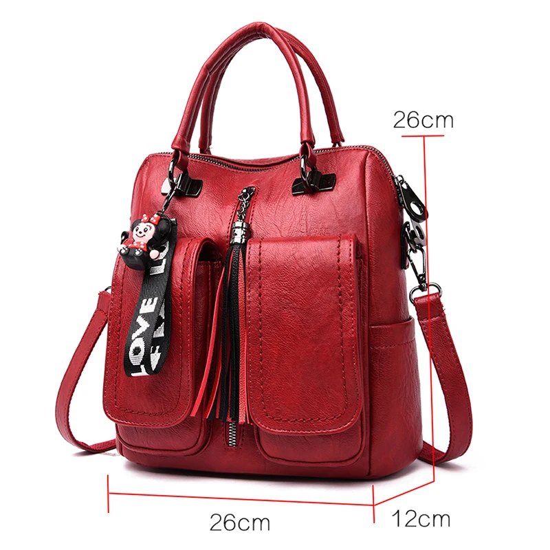 3-in-1 Women Backpacks Vintage Female Shoulder Bags Soft Leather Back Pack Ladies Travel BagPack Luxury Bag For Girls Mochila