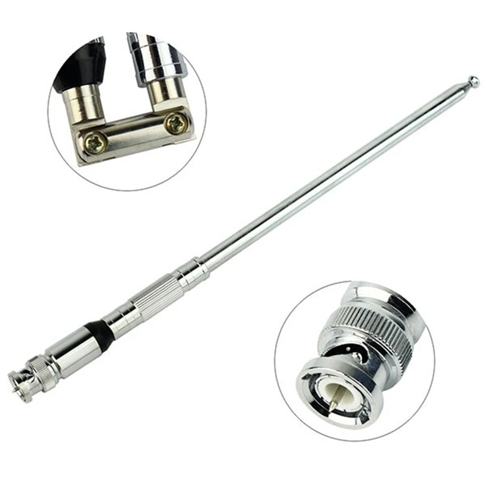 

210-1150mm Stainless Steel VHF FM Antenna Telescopic BNC Antenna 76-108MHz,for FM Radio, Airband Scanner, PMR Radio