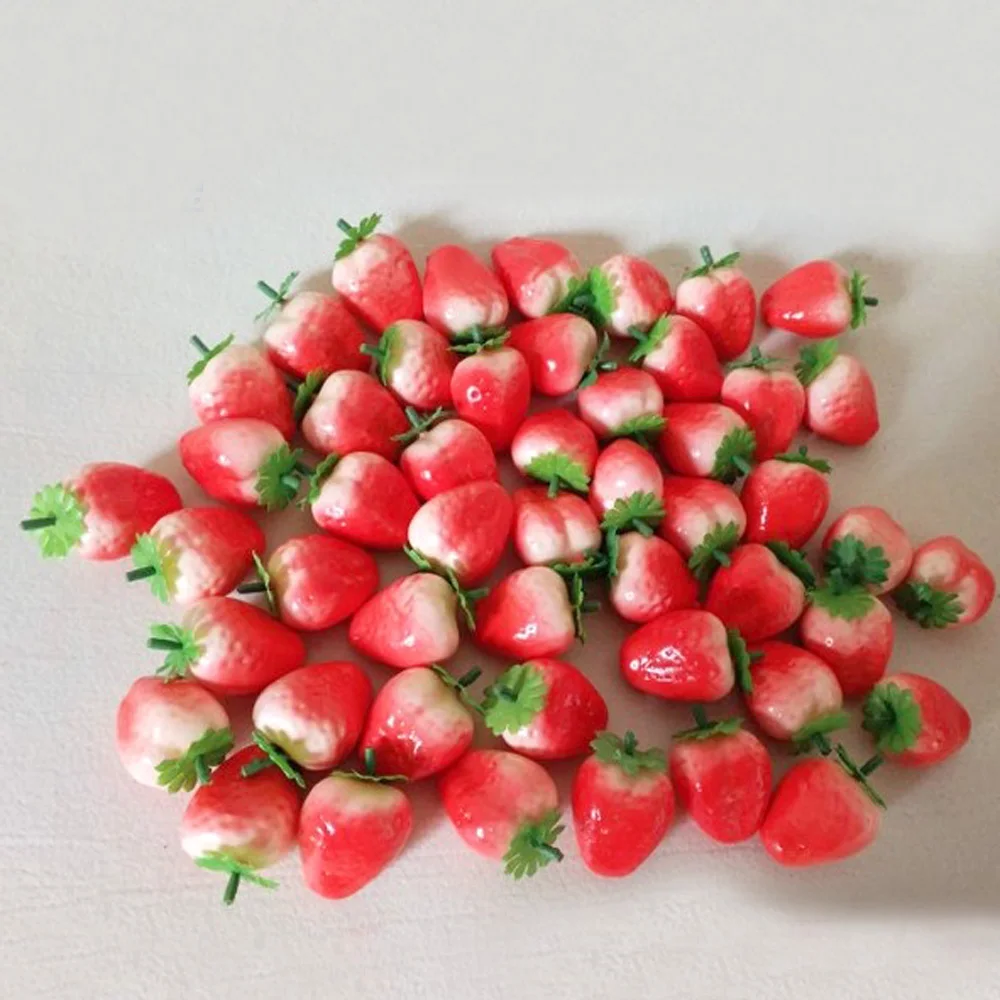 100pcs 2.5cm mini size artificial Plastic Fake Fruit artifical strawberry fruit&artificial plastic fake simulated strawberr