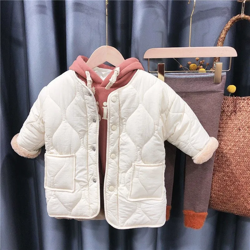 New Children Spring Winter Fur Kids Girl Coat Teenage Thick Outwear Jackets High Quality Warm Fashion Plus Velvet