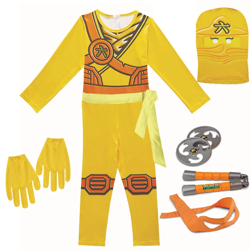 Abiti Anime di alta qualità Fancy Party Dress Up Costume di Halloween per bambini Ninja Superhero Cosplay tuta Set con maschera