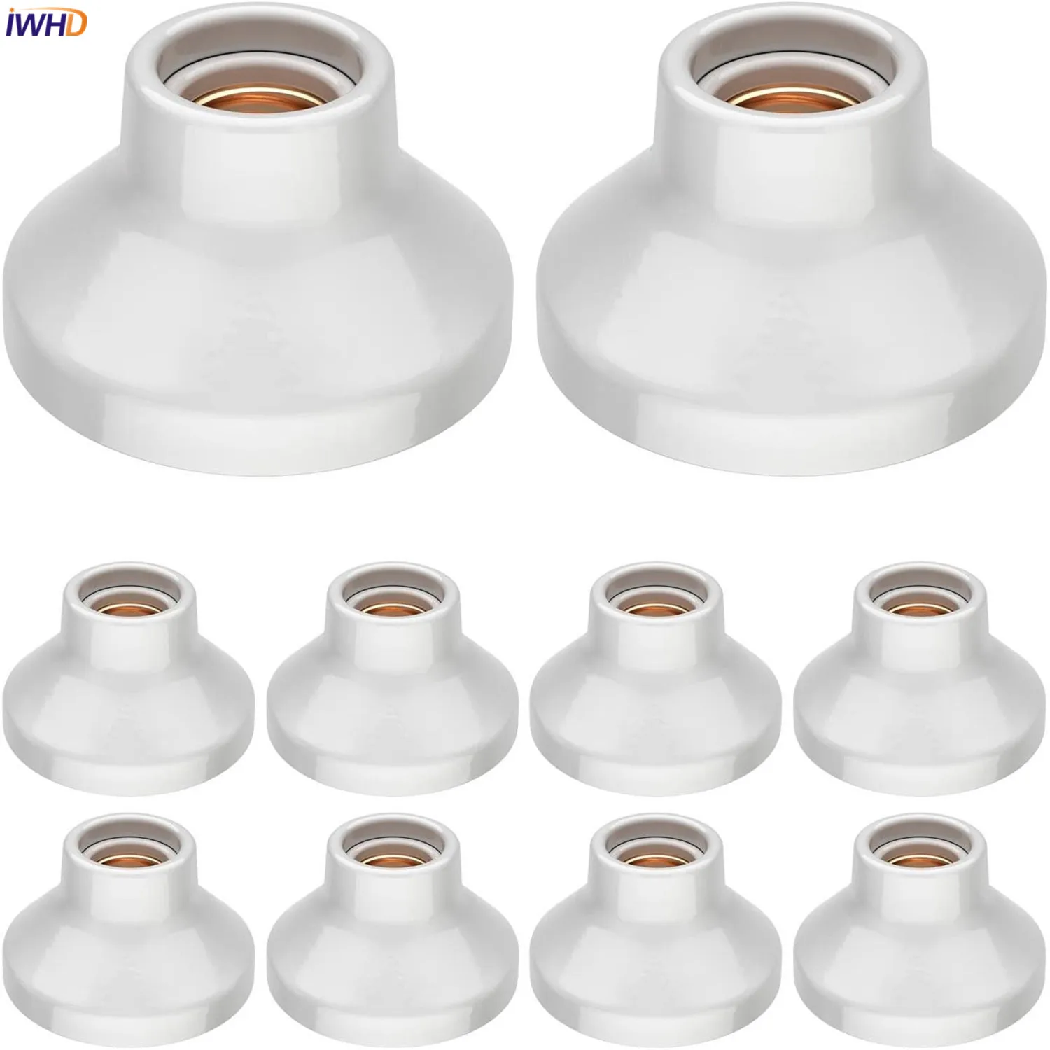 IWHD White Douille E27 Lamp Light Socket Base 110-220V Fitting Soquete E27 Lamp Holder For Light Bulb Portalampara