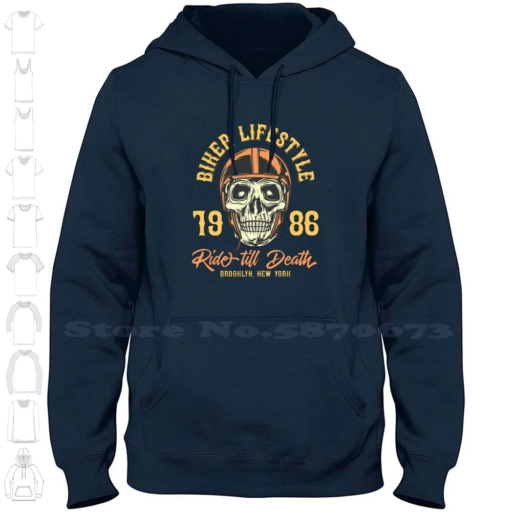 Biker Lifestyle Streetwear Sport Hoodie Sweatshirt Motorcycle Cool Helmet Funny Biker Music Vintage Classic Bikes Skull Motors