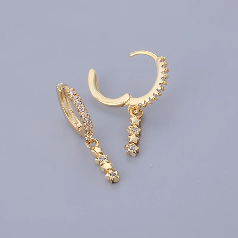 Женские серьги-кольца из нержавеющей стали, с фианитами