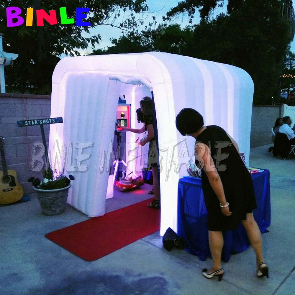 

Bright lighting square Inflatable Photo Booth Enclosure with 3 led strips,cabin tent/kiosk,portable dressing room for sale