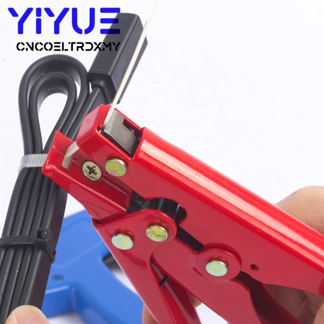 HS-519 Cable Tie Gun Fastening and Cutting Tool for Plastic Nylon Cable Tie Width 2.4-9mm Metal Clamp Automatic Tensioning