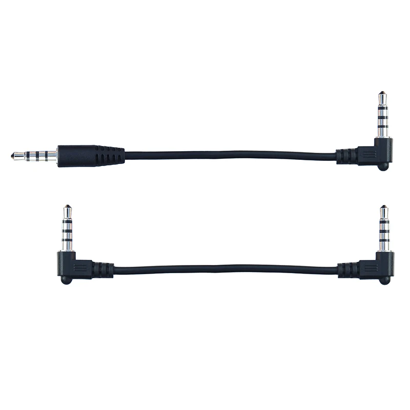 4 Pole Short 3.5mm AUX Male to Male 90 Degree Angled Stero Audio Cable For Car MP3/MP4   0.15m 0.2m 0.3m