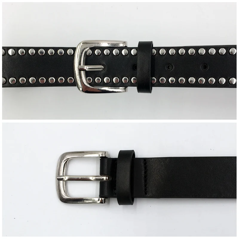 2PCS Rivets Belt Bag For Women Punk Motorcycle Waist Bags Female Fanny Pack Crossbody Function Chest Bag Hip Hop Phone Purse
