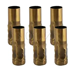 BQLZR 6 Pieces 25mm Dia Iron Chandelier Light Candle Lamp Base Holder Tube Socket Cover Sleeves Bronze White 80mm Height