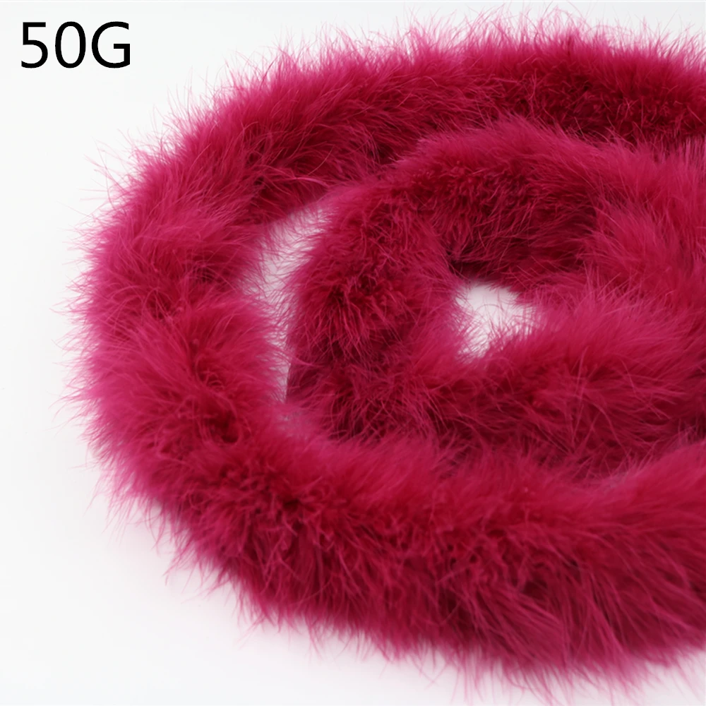 2 Meter/pcs Fluffy Turkey Marabou Feather Boa 50g Thickness Natural Marabou Feather Trims Scarf for Clothing Decoration Shawl