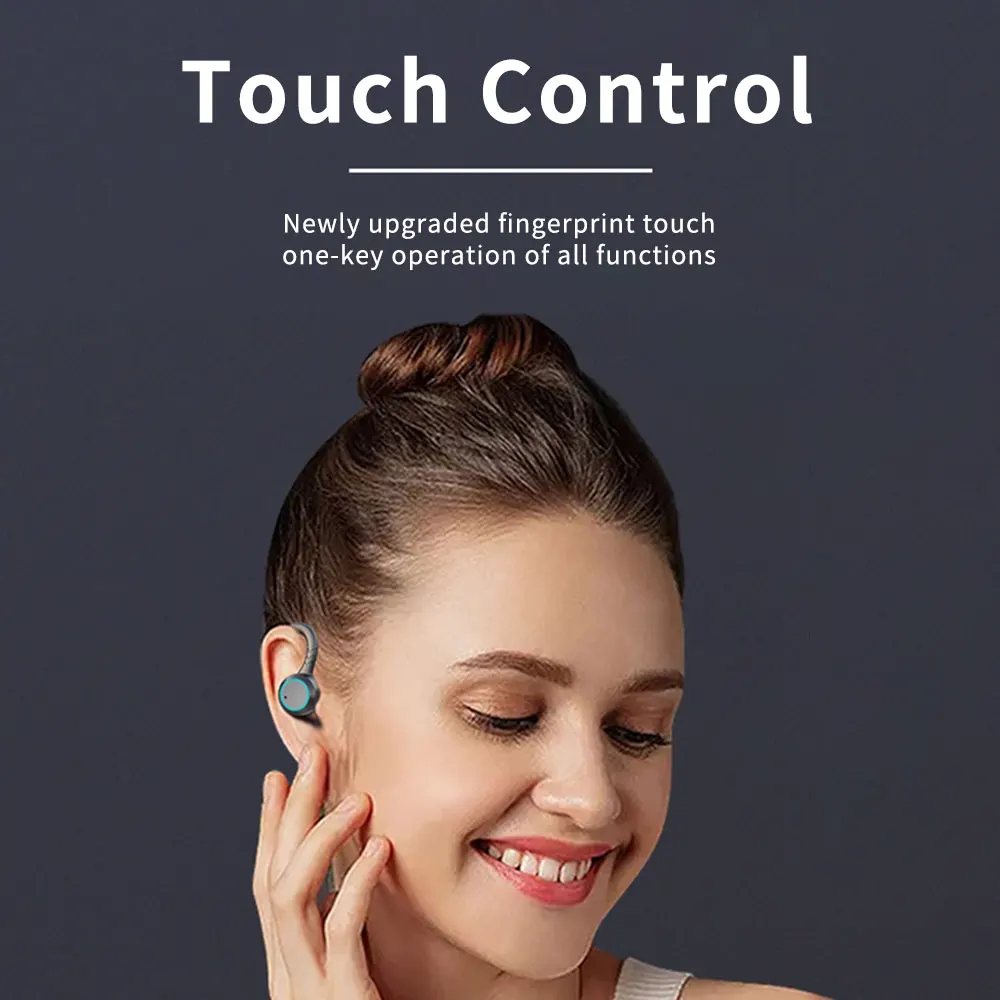 TWS Bluetooth 호환 5.0 이어폰 무선 헤드폰 소음 감소 9D 스포츠 헤드셋 핸즈프리 마이크 포함