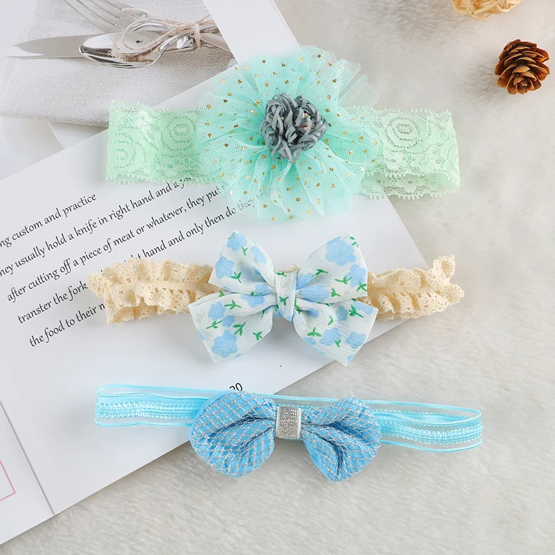 2022 baby headband Flower Bows Headbands hair band Bowknot Lovely Headwear Children Princess girls Hair Accessories 3pcs/lot