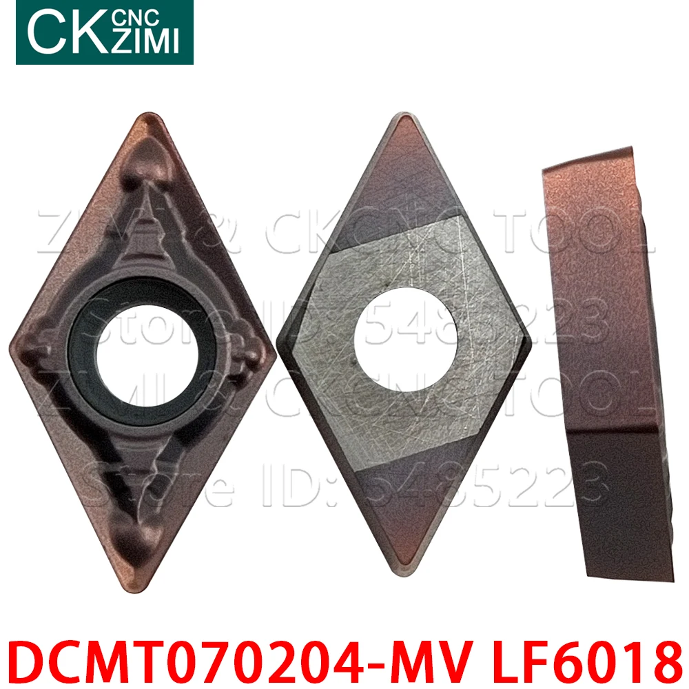 10P DCMT070204-MV LF6018 DCMT 070204 MV LF6018 Carbure Inserts Tournant Outils CNC En Métal Tour Mécanique Outil Pour Acier Inoxydable
