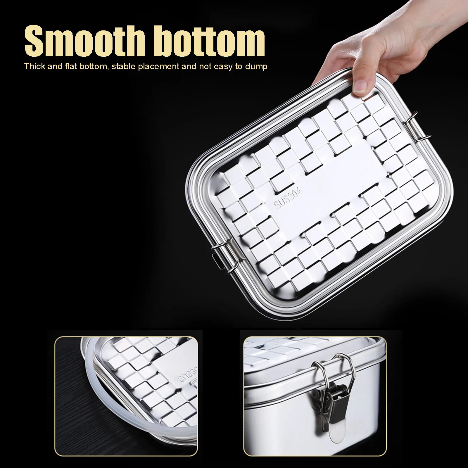 Big Size Lunch Box Food Grade 304 Stainless Steel Anti-leak Bento Box Food Container Bento Box Snack Storage Box