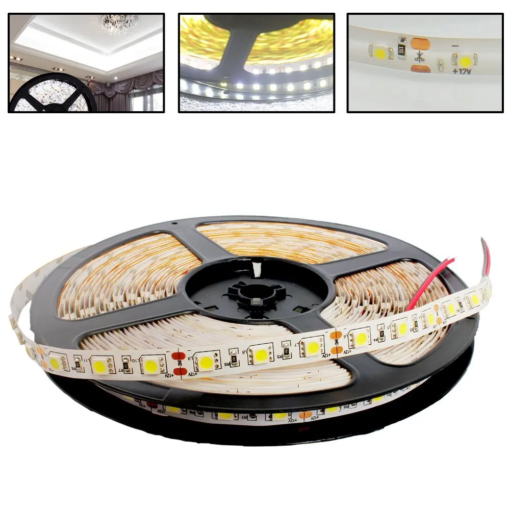 

LED Strip light 5050 DC12V 5M 300led Flexible RGB Bar Light Super Brightness Non-waterproof Indoor Home Decoration