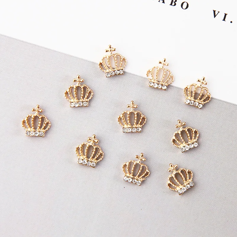 10pcs 10x11mm Crystal Crown  metal Charms Pendant for  Earring DIY   Fashion Charms for Jewelry Making