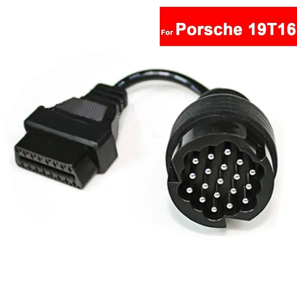 OBD Adapter For Porsche 911 Boxster Cayman Cayenne Macan Panamera OBD Cable 19 To 16Pin OBD2 Adaptor Cable Car Diagnostic Tool