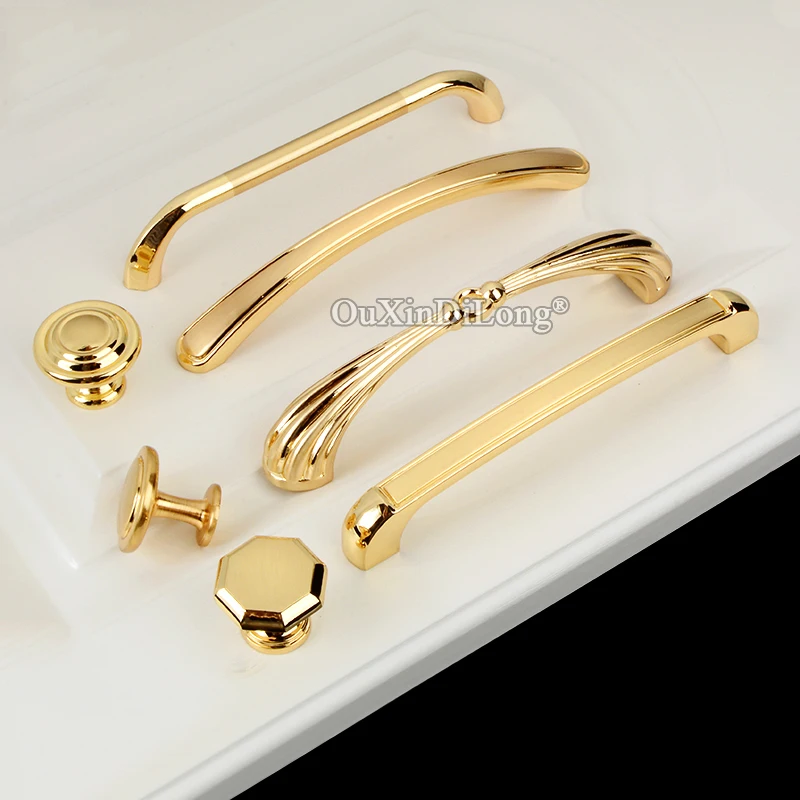 

Luxury Gold 10PCS European Kitchen Cabinet Door Handles Cupboard Wardrobe Drawer Dresser TV Cabinet Pulls Handles & Knobs