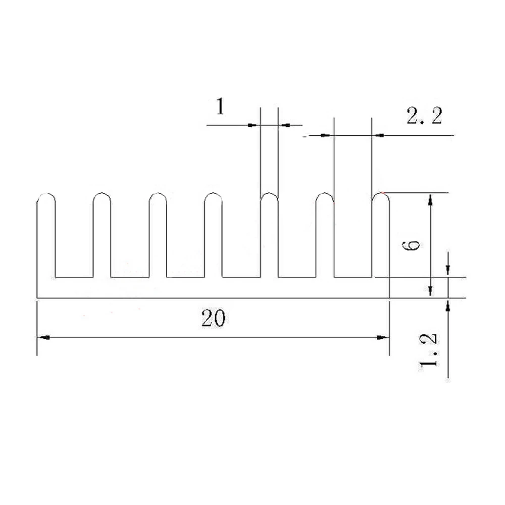 5/10Pcs/Lot 20x20x6 mm Aluminum Radiator Heat Sink Extrusion Cooler With Thermal Tape For LM2596 LM2577 LM2576