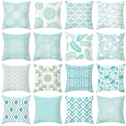 Fundas de cojín nórdicas de color azul claro, cubierta de almohadas decorativas geométricas modernas para sofá, cama, decoración del hogar, gran oferta
