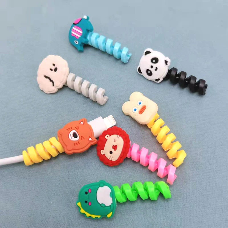 Cartoon Cable Protector For iPhones Android Type-c Winder USB Charging Cord Organizer Headphone Earphone Data Line Protect