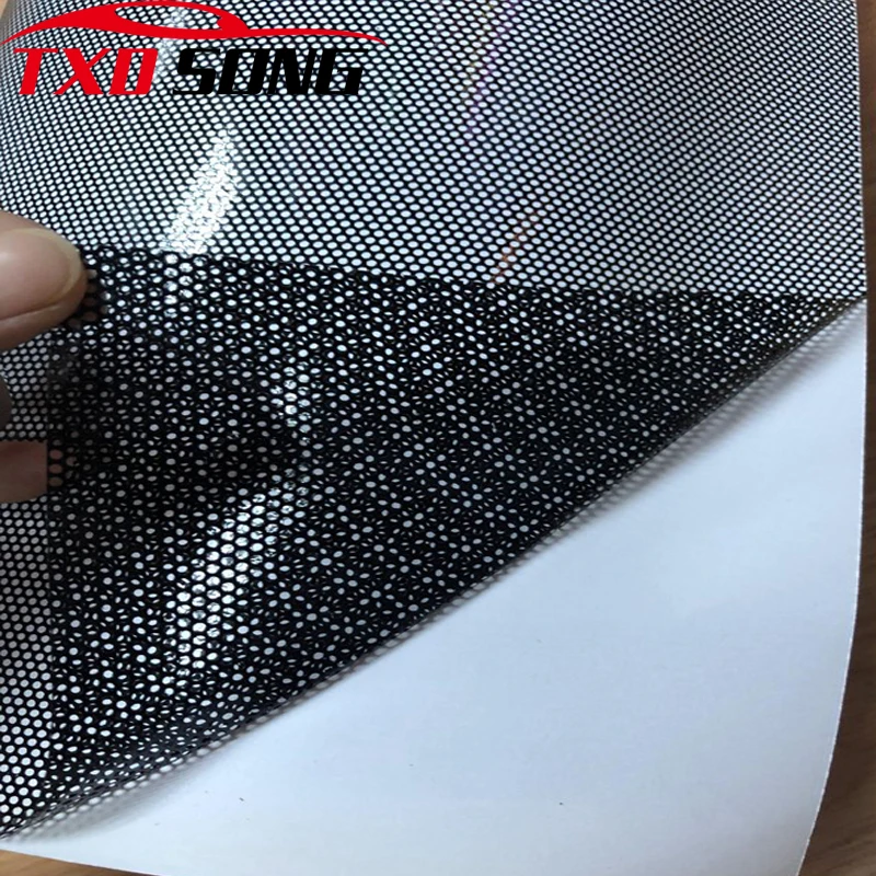 

Перфорированная Тонировочная пленка Fly Eye, 53 см x 200 см, сетчатая пленка черного цвета, одностороннее видение, для автомобиля, скутера, мотоцикла, переднего фонаря, наклейка на задсветильник фару