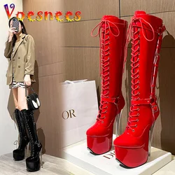 2022 New Detachable Long Tube Boots Decorative Buckle Band Zip Stiletto Women Shoes High Platform Models Catwalk Fashion Boots