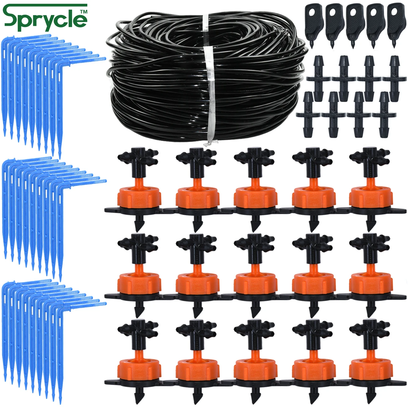 

SPRYCLE 10-100M 2L/H 3/5mm 1/8'' Watering Drop Drip Irrigation System Kits Emitter Drippers Garden for Flowers Plants Greenhouse