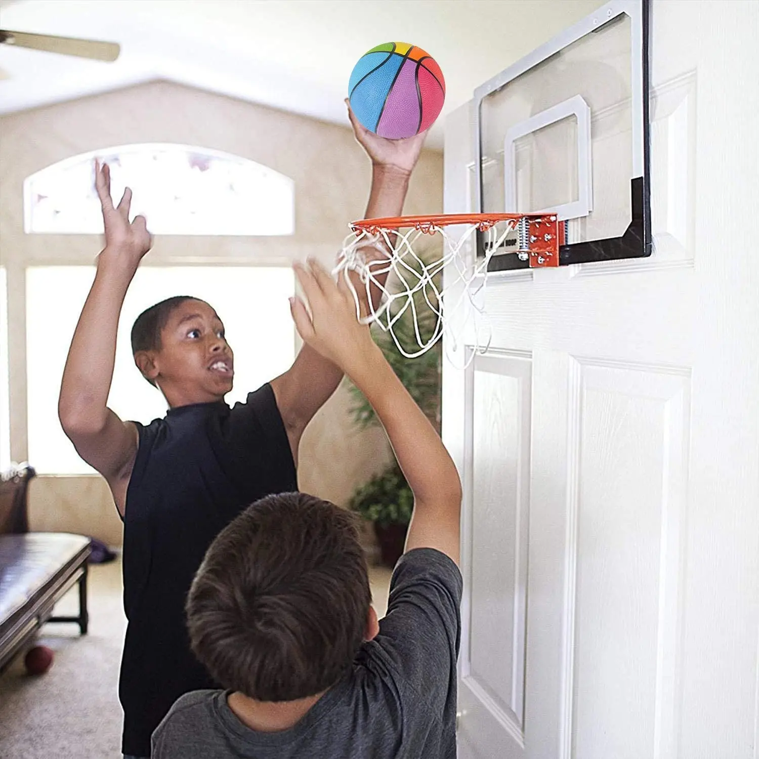 Pelota de juego para interiores y exteriores, globo de práctica para aula, juguete de Mini baloncesto (5 paquetes), todo tipo de baloncesto arcoíris de 7 pulgadas