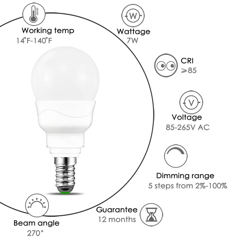 RGBW LED Light Bulb E14 Infrared controller Smart Bulb Lamp Multicolor Dimmable Color Changing LED Night Light AC 110V/220V