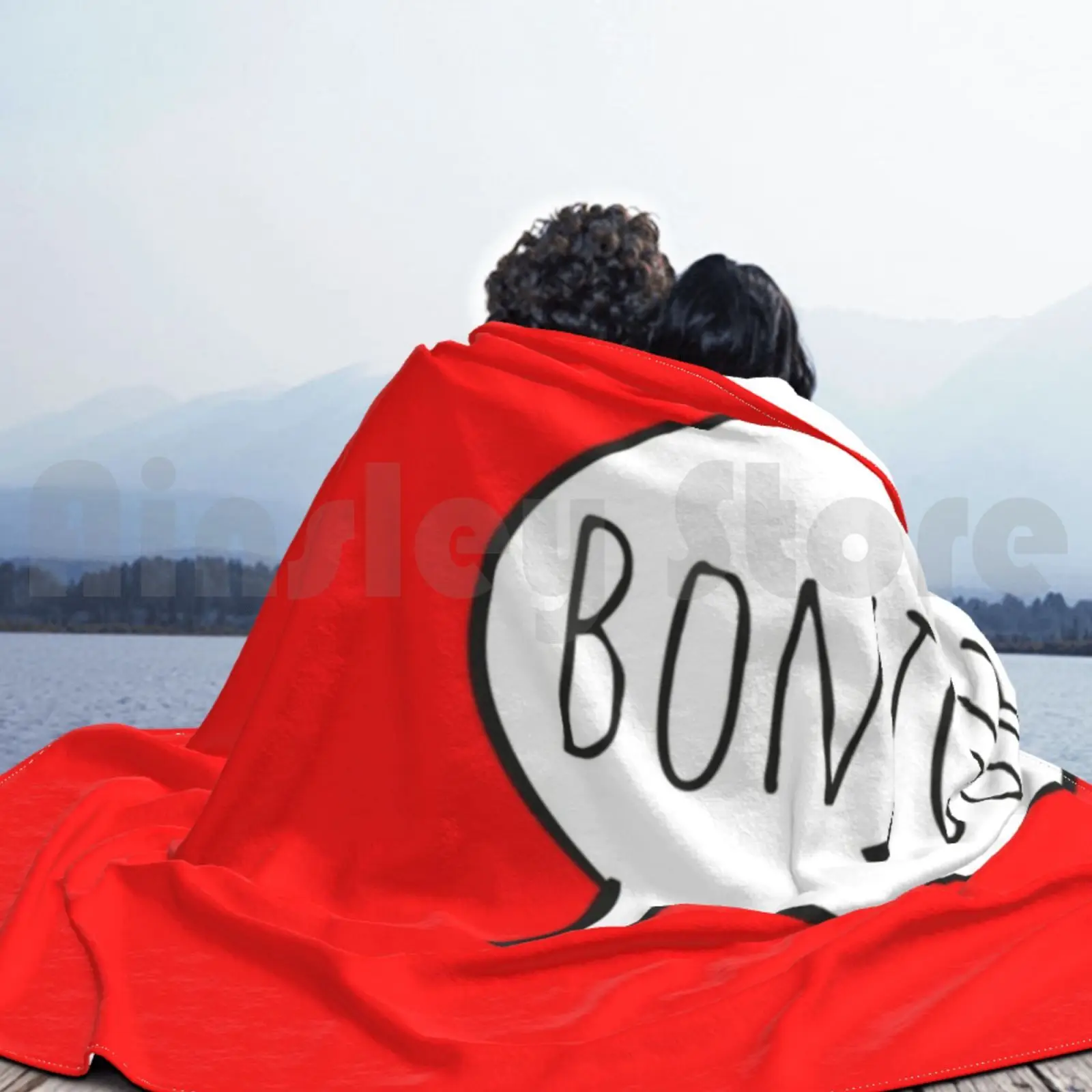 تشجيري بونجور! مع فقاعة الكلام البيضاء (فران؟ بطانية Ais / French) فائقة النعومة ودافئة وخفيفة ورقيقة من Bonjour Say Bonjour #5