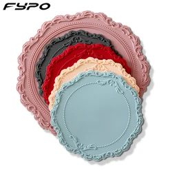 12/23cm Silicone Flower Placemat Tableware Oil Resistant Heat Insulation Non-Slip Tablemat Coaster Kitchen Washable Cup Pad