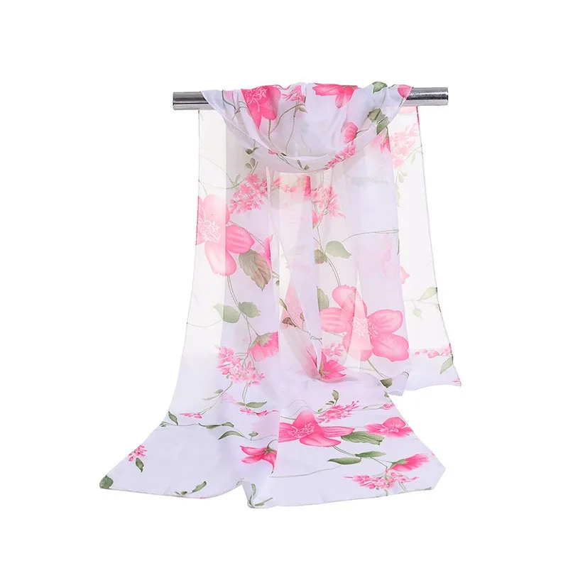 160*50cm New Fashion woman print Fresh chiffon scarf wild shawl sunscreen Flower floral girl scarf scarves