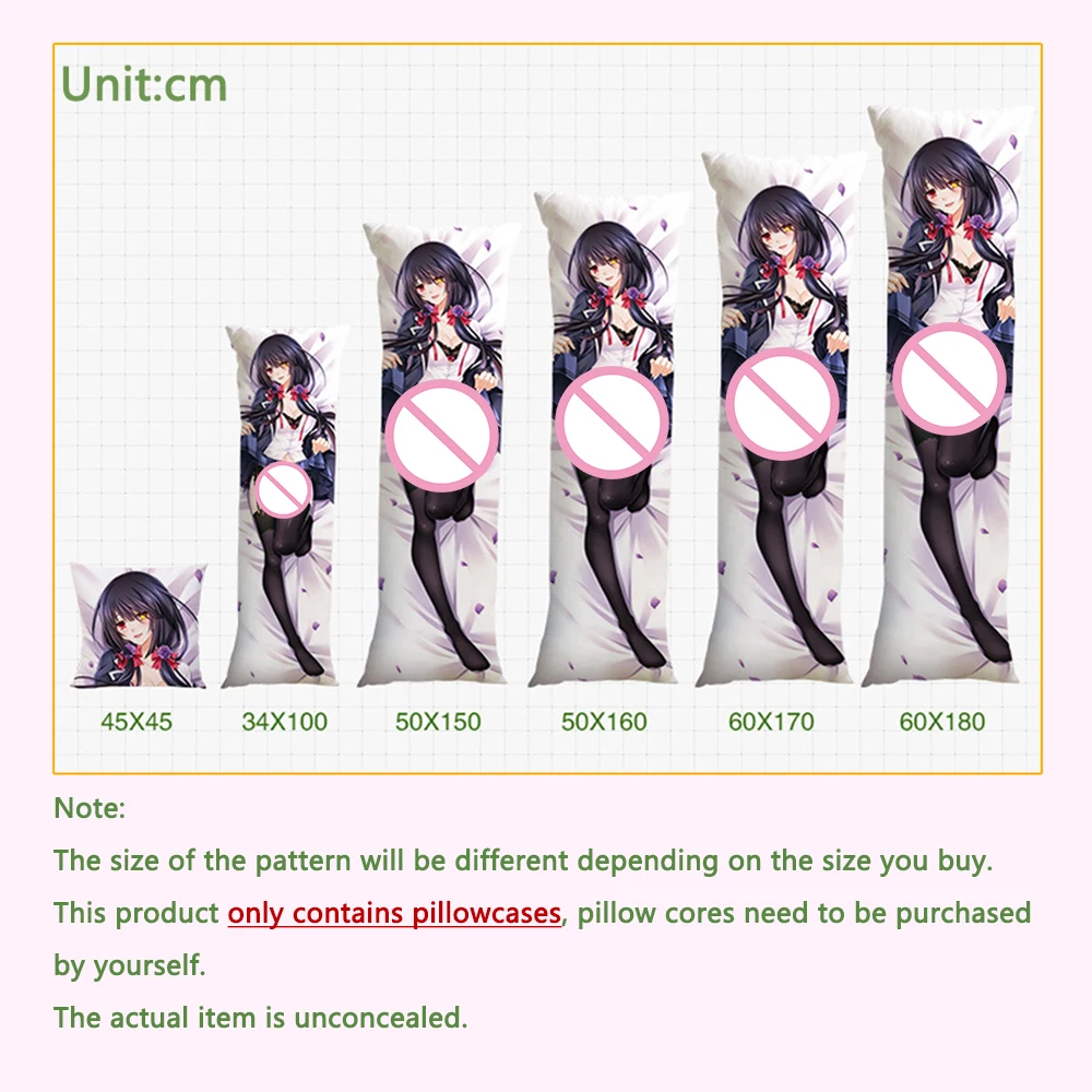 2 Side Print Knuffelen Body Kussensloop Diy Dakimakura Cosplay Custom Gooi Zachte Kussensloop Otaku Gift