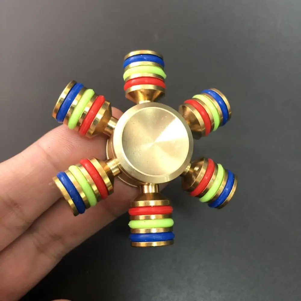 

Rainbow Fingertip Gyro Fidget Copper Spinner Metal Edc Bearing Golden Hand Spinner Toy for Kids Adults Stress Relieve Boys Gifts