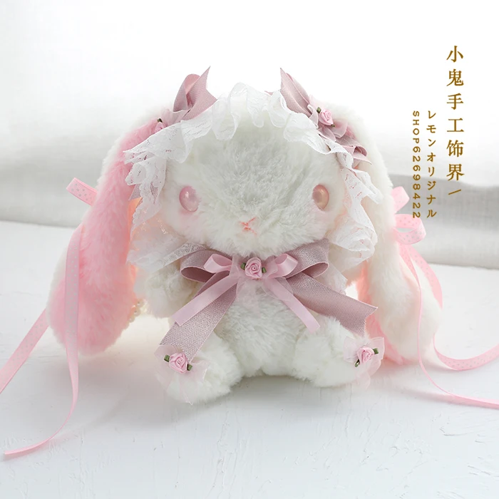 

5 Colors Original Handmade Lolita Rabbit Bag Lanyard Rabbit Bag Japanese Soft Sister Cute Plush Messenger Bag Shoulder Bag